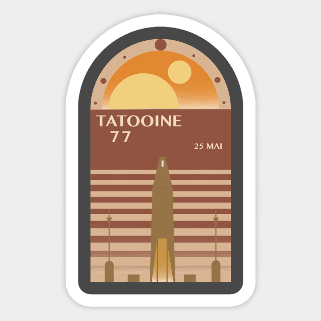 Tatooine 77 Sticker by nerdliterature